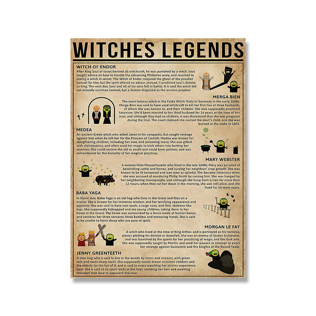 Czarownice magiczna wiedza - artystyczny obraz Halloween wiedźmin - plakat i druki na płótnie - ozdobne obrazy ścienne - dekoracja wnętrza - Wianko - 13