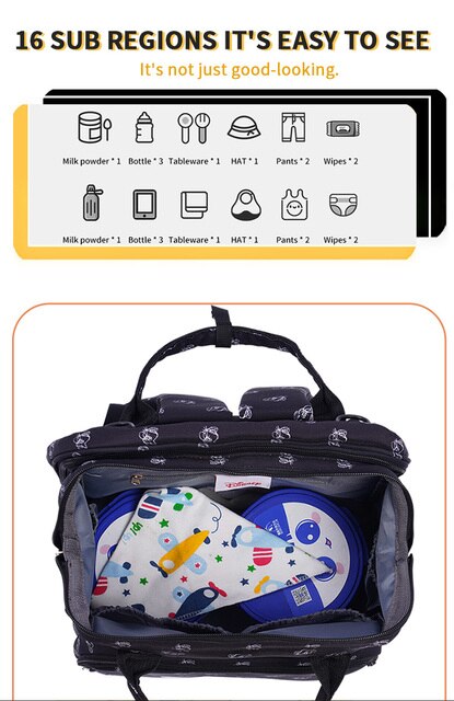 Disney torba na pieluchy dla niemowląt z łóżkiem składanym - Król Lew, wielofunkcyjny plecak z przenośnym łóżeczkiem dla dziecka i tabletem do rysowania - Wianko - 4