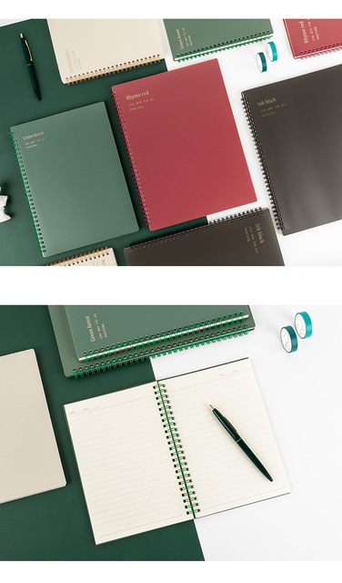 Miękkie etui na Notebook zielony czerwony Pantone A5 80 arkuszy liniowanych papieru - terminarz planer dziennik pulpit biuro szkoła A6835 - Wianko - 8