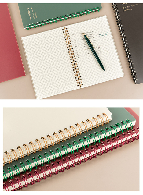 Miękkie etui na Notebook zielony czerwony Pantone A5 80 arkuszy liniowanych papieru - terminarz planer dziennik pulpit biuro szkoła A6835 - Wianko - 6