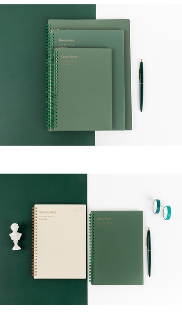 Miękkie etui na Notebook zielony czerwony Pantone A5 80 arkuszy liniowanych papieru - terminarz planer dziennik pulpit biuro szkoła A6835 - Wianko - 7