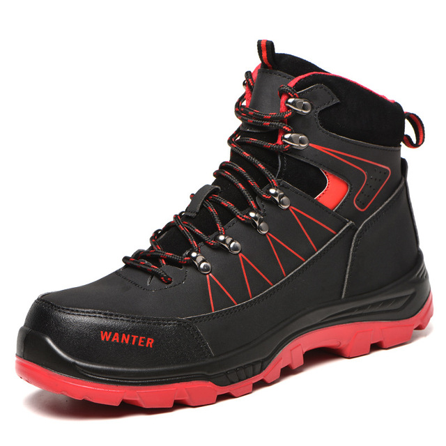 Męskie wysokie buty robocze BHP zimowe z ochroną na przecięcia i uderzenia, a także z podszewką aksamitną zapewniającą ciepło - Wianko - 15