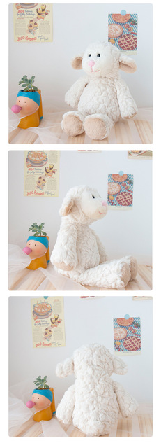 Białe pluszowe lalki z różowo-ustymi owcami - wysoka jakość, komfortowa zabawka dla śpiącego dziecka - Wianko - 3