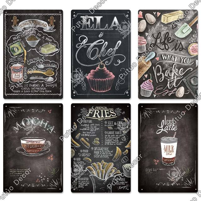 Metalowa tablica dekoracyjna do kuchni Putuo Decor – styl vintage, idealna jako plakat dla Cafe Diner Bar, ozdoba ścienna do pokoju, gotowanie, burger - Wianko - 20