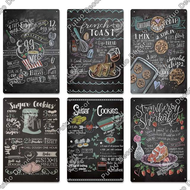 Metalowa tablica dekoracyjna do kuchni Putuo Decor – styl vintage, idealna jako plakat dla Cafe Diner Bar, ozdoba ścienna do pokoju, gotowanie, burger - Wianko - 19