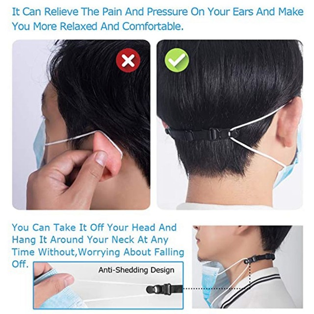 10 sztuk regulowanych haczyków do uszu - pomoże złagodzić ból i poprawić komfort podczas noszenia masek - Wianko - 5