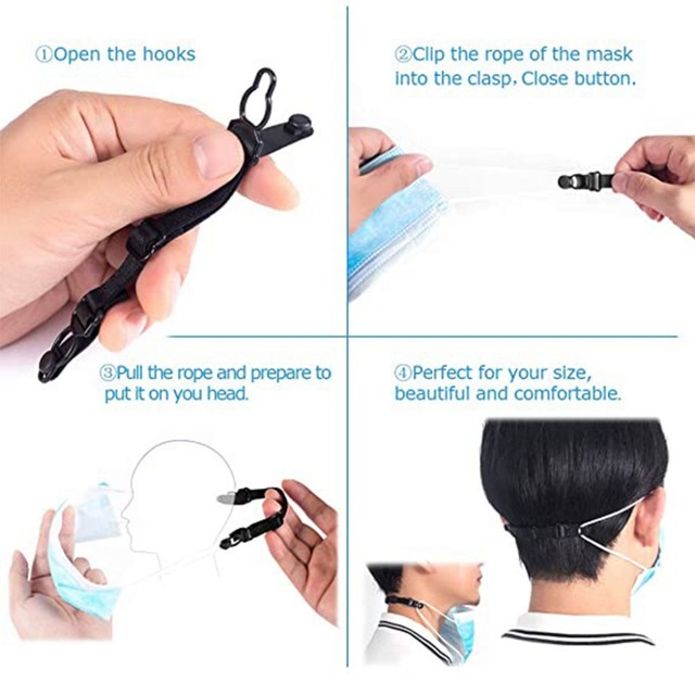 10 sztuk regulowanych haczyków do uszu - pomoże złagodzić ból i poprawić komfort podczas noszenia masek - Wianko - 6