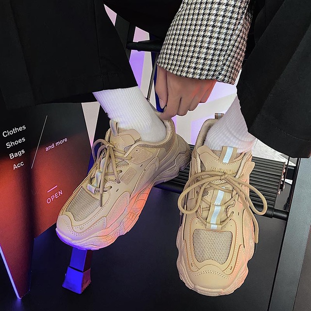 Damskie buty wulkanizowane platformy zasznurowane Chunky Sneakers, rozmiary 35-44, wiosenna moda, wygodne obuwie na co dzień - Wianko - 13