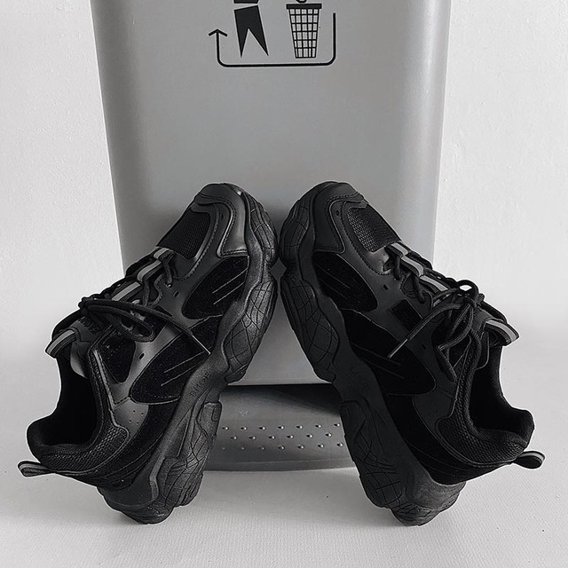 Damskie buty wulkanizowane platformy zasznurowane Chunky Sneakers, rozmiary 35-44, wiosenna moda, wygodne obuwie na co dzień - Wianko - 22