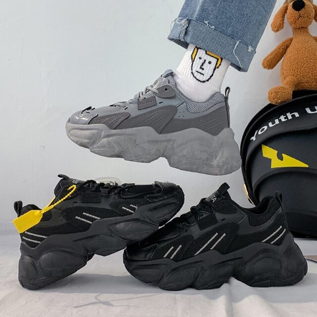 Damskie buty wulkanizowane platformy zasznurowane Chunky Sneakers, rozmiary 35-44, wiosenna moda, wygodne obuwie na co dzień - Wianko - 65