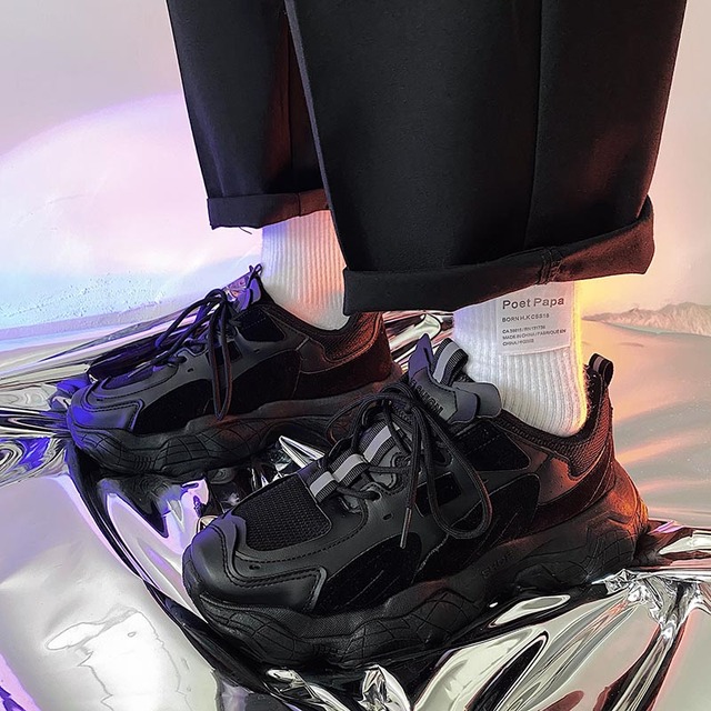 Damskie buty wulkanizowane platformy zasznurowane Chunky Sneakers, rozmiary 35-44, wiosenna moda, wygodne obuwie na co dzień - Wianko - 15
