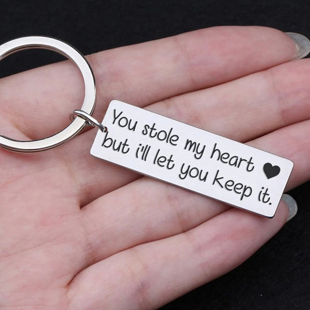 Brelok prezenty grawerowane dla pary - kocham cię, ukradłeś moje serce (chłopak/dziewczyna) - biżuteria kluczowa - Wianko - 2