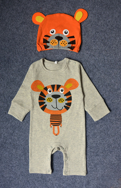 Kombinezon jednoczęściowy dla chłopca i dziewczynki z długim rękawem, kapeluszem i wzorem kreskówkowego tygrysa lub krokodyla - stylowe ubrania na jesień - Wianko - 10