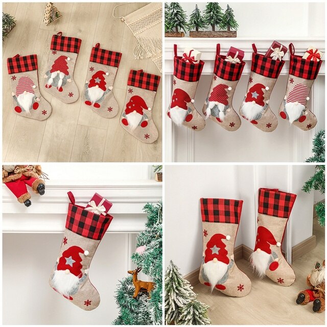 Dekoracje świąteczne - małe buty dzieci, z zawieszką w formie skarpety, nowy rok, cukierkowa torebka na prezent, ozdoby choinkowe i kominkowe - Wianko - 1