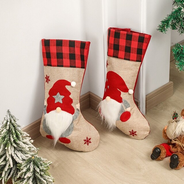 Dekoracje świąteczne - małe buty dzieci, z zawieszką w formie skarpety, nowy rok, cukierkowa torebka na prezent, ozdoby choinkowe i kominkowe - Wianko - 8