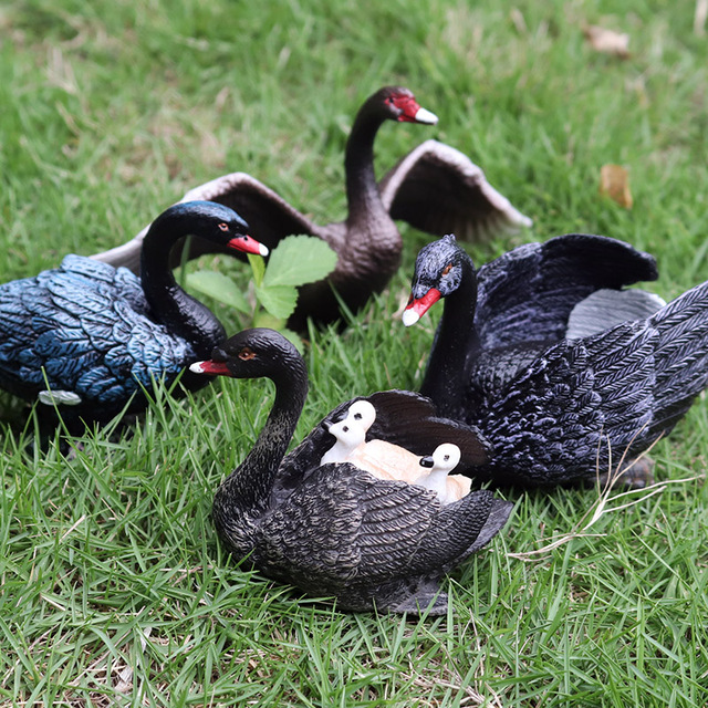 Figurka edukacyjna modelu kaczki z symulacją stada gęsi Farm Swan Goose Gaggle - zabawka dla dzieci z PCV - Wianko - 10