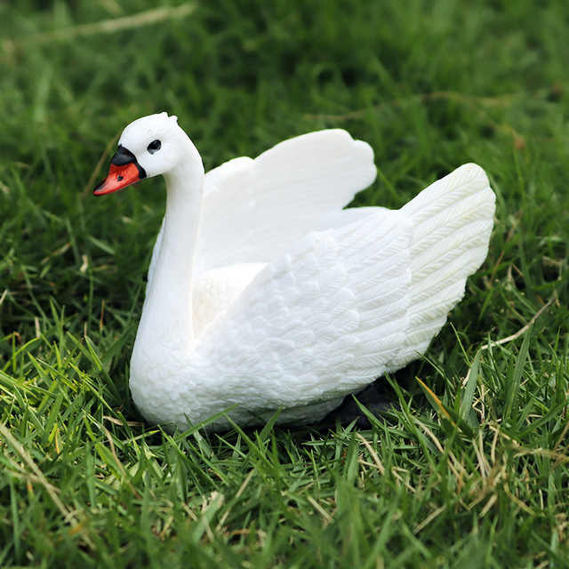 Figurka edukacyjna modelu kaczki z symulacją stada gęsi Farm Swan Goose Gaggle - zabawka dla dzieci z PCV - Wianko - 13
