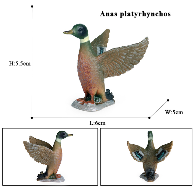 Figurka edukacyjna modelu kaczki z symulacją stada gęsi Farm Swan Goose Gaggle - zabawka dla dzieci z PCV - Wianko - 7
