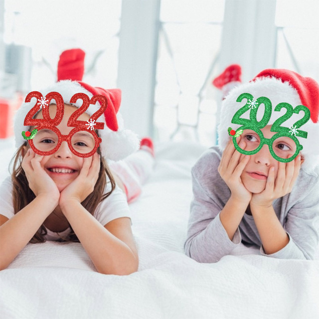 Okulary świąteczne Świętego Mikołaja z motywem choinki i łosia 2022 - rekwizyty imprezowe dla dzieci - Wianko - 21