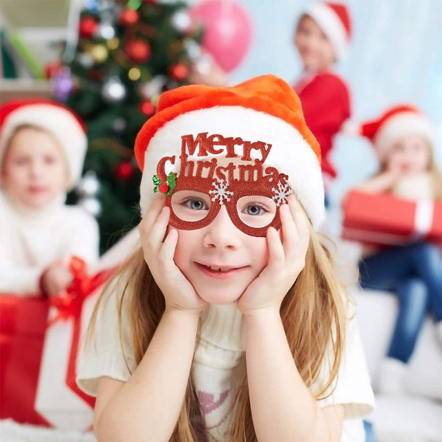 Okulary świąteczne Świętego Mikołaja z motywem choinki i łosia 2022 - rekwizyty imprezowe dla dzieci - Wianko - 18