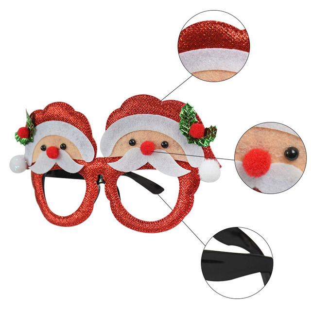 Okulary świąteczne Świętego Mikołaja z motywem choinki i łosia 2022 - rekwizyty imprezowe dla dzieci - Wianko - 8