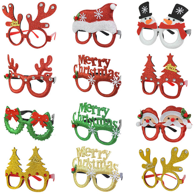 Okulary świąteczne Świętego Mikołaja z motywem choinki i łosia 2022 - rekwizyty imprezowe dla dzieci - Wianko - 4