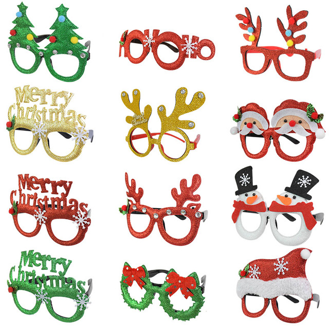 Okulary świąteczne Świętego Mikołaja z motywem choinki i łosia 2022 - rekwizyty imprezowe dla dzieci - Wianko - 5