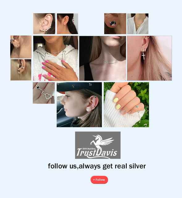 Kolczyki Sterling Silver Sweet Daisies TrustDavis dla kobiet – moda koreańska, długie linie uszne, elegancka biżuteria na imprezę (DA2430) - Wianko - 34