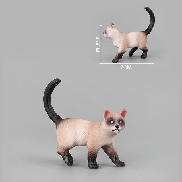 Mebelki zabawkowe - Mini Cat Figurka Model Słodki Kociak Zwierzęcy Symulacja Rzemiosło Miniaturowe Ozdoby do Domu - Wianko - 20