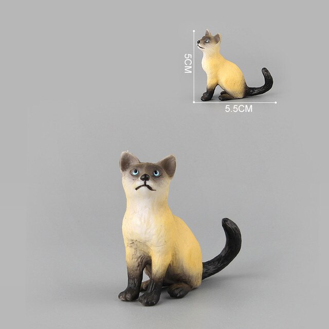 Mebelki zabawkowe - Mini Cat Figurka Model Słodki Kociak Zwierzęcy Symulacja Rzemiosło Miniaturowe Ozdoby do Domu - Wianko - 17