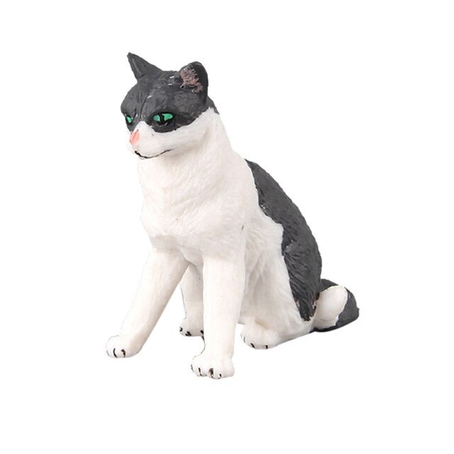 Mebelki zabawkowe - Mini Cat Figurka Model Słodki Kociak Zwierzęcy Symulacja Rzemiosło Miniaturowe Ozdoby do Domu - Wianko - 12