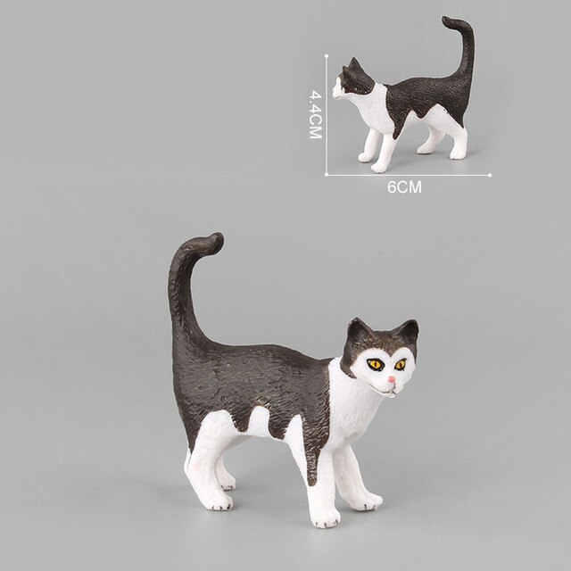 Mebelki zabawkowe - Mini Cat Figurka Model Słodki Kociak Zwierzęcy Symulacja Rzemiosło Miniaturowe Ozdoby do Domu - Wianko - 19