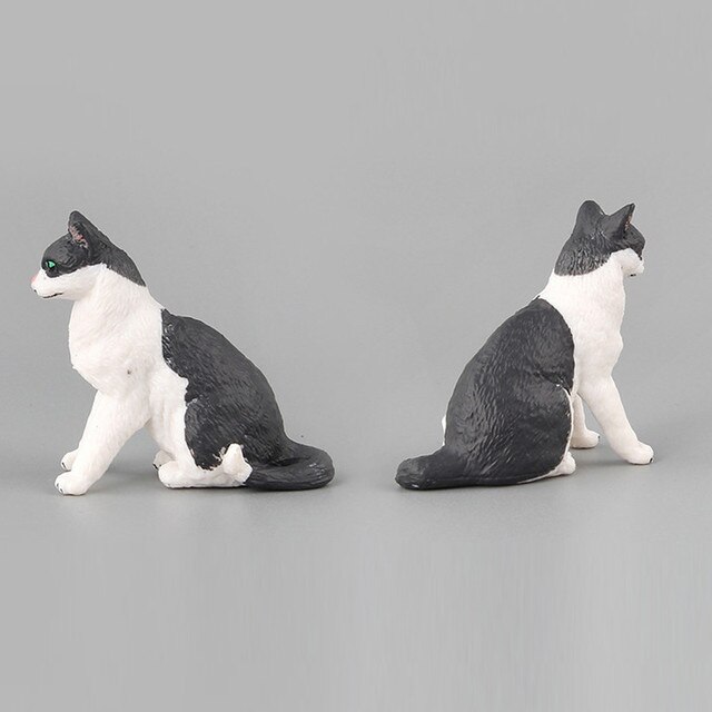 Mebelki zabawkowe - Mini Cat Figurka Model Słodki Kociak Zwierzęcy Symulacja Rzemiosło Miniaturowe Ozdoby do Domu - Wianko - 33