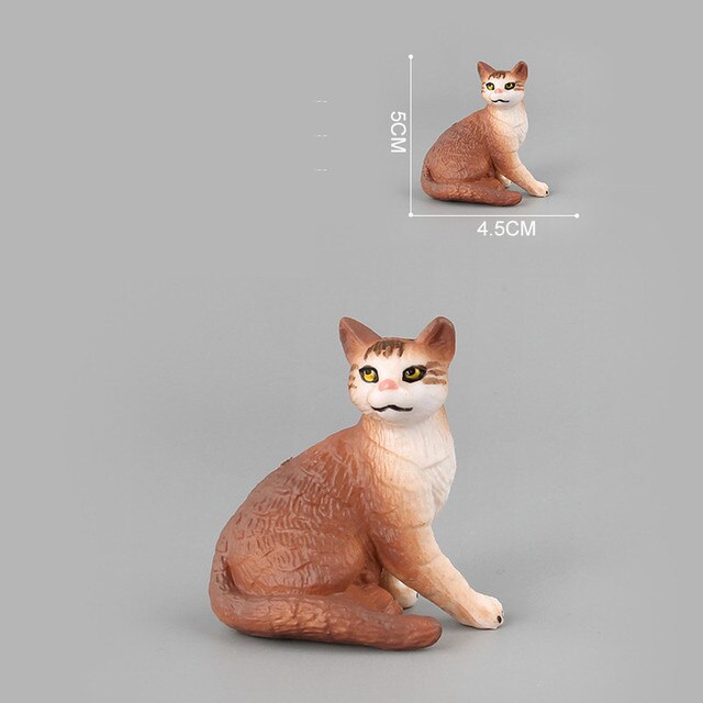 Mebelki zabawkowe - Mini Cat Figurka Model Słodki Kociak Zwierzęcy Symulacja Rzemiosło Miniaturowe Ozdoby do Domu - Wianko - 22