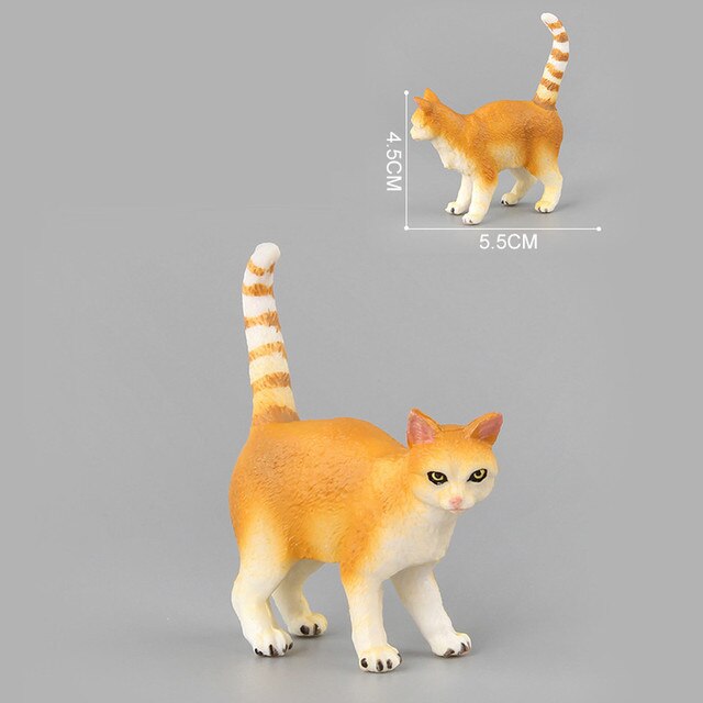 Mebelki zabawkowe - Mini Cat Figurka Model Słodki Kociak Zwierzęcy Symulacja Rzemiosło Miniaturowe Ozdoby do Domu - Wianko - 23