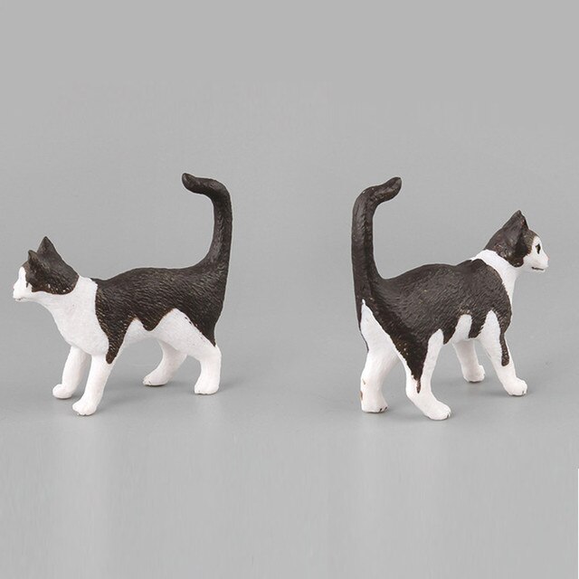 Mebelki zabawkowe - Mini Cat Figurka Model Słodki Kociak Zwierzęcy Symulacja Rzemiosło Miniaturowe Ozdoby do Domu - Wianko - 28