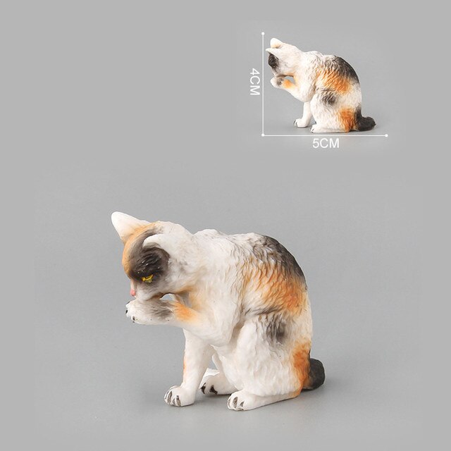 Mebelki zabawkowe - Mini Cat Figurka Model Słodki Kociak Zwierzęcy Symulacja Rzemiosło Miniaturowe Ozdoby do Domu - Wianko - 16