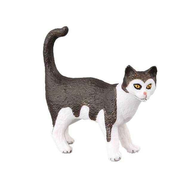 Mebelki zabawkowe - Mini Cat Figurka Model Słodki Kociak Zwierzęcy Symulacja Rzemiosło Miniaturowe Ozdoby do Domu - Wianko - 6