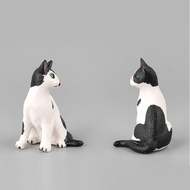 Mebelki zabawkowe - Mini Cat Figurka Model Słodki Kociak Zwierzęcy Symulacja Rzemiosło Miniaturowe Ozdoby do Domu - Wianko - 29