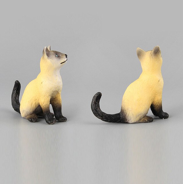 Mebelki zabawkowe - Mini Cat Figurka Model Słodki Kociak Zwierzęcy Symulacja Rzemiosło Miniaturowe Ozdoby do Domu - Wianko - 24
