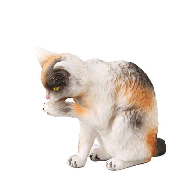 Mebelki zabawkowe - Mini Cat Figurka Model Słodki Kociak Zwierzęcy Symulacja Rzemiosło Miniaturowe Ozdoby do Domu - Wianko - 13