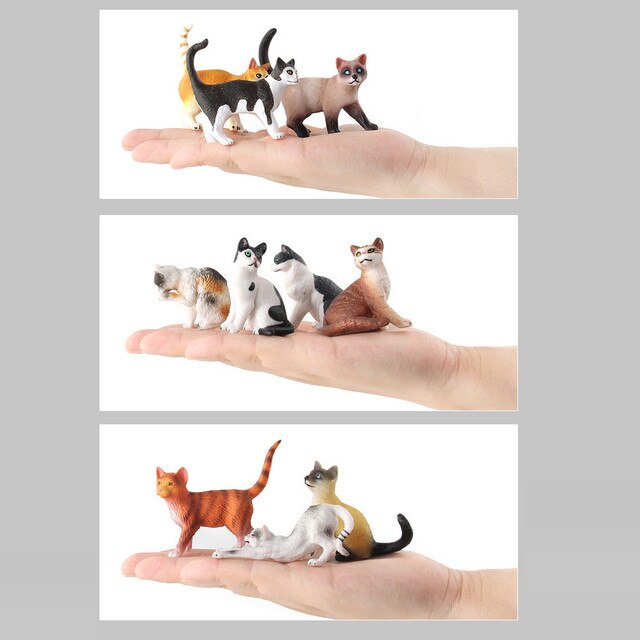 Mebelki zabawkowe - Mini Cat Figurka Model Słodki Kociak Zwierzęcy Symulacja Rzemiosło Miniaturowe Ozdoby do Domu - Wianko - 34