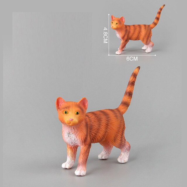 Mebelki zabawkowe - Mini Cat Figurka Model Słodki Kociak Zwierzęcy Symulacja Rzemiosło Miniaturowe Ozdoby do Domu - Wianko - 21
