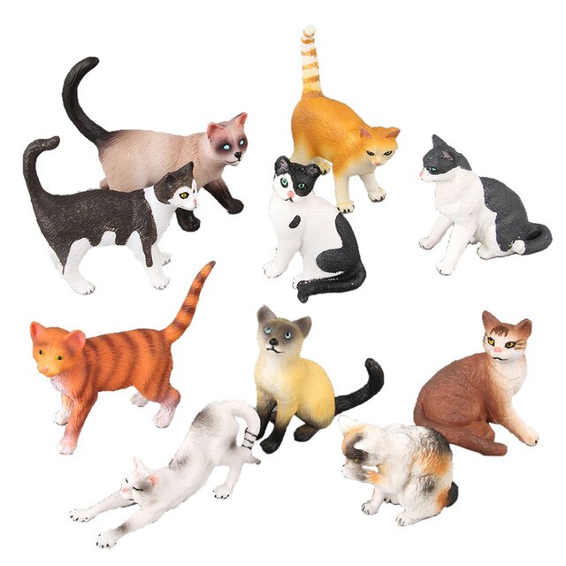Mebelki zabawkowe - Mini Cat Figurka Model Słodki Kociak Zwierzęcy Symulacja Rzemiosło Miniaturowe Ozdoby do Domu - Wianko - 1