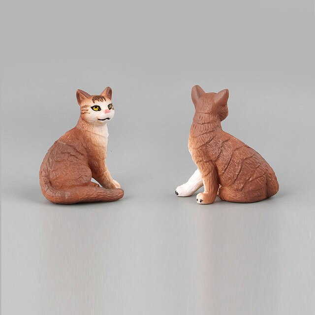 Mebelki zabawkowe - Mini Cat Figurka Model Słodki Kociak Zwierzęcy Symulacja Rzemiosło Miniaturowe Ozdoby do Domu - Wianko - 30