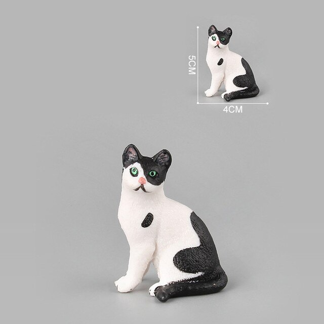 Mebelki zabawkowe - Mini Cat Figurka Model Słodki Kociak Zwierzęcy Symulacja Rzemiosło Miniaturowe Ozdoby do Domu - Wianko - 15