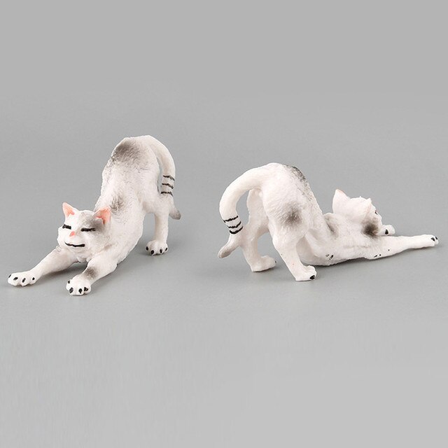 Mebelki zabawkowe - Mini Cat Figurka Model Słodki Kociak Zwierzęcy Symulacja Rzemiosło Miniaturowe Ozdoby do Domu - Wianko - 25