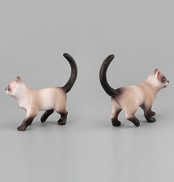 Mebelki zabawkowe - Mini Cat Figurka Model Słodki Kociak Zwierzęcy Symulacja Rzemiosło Miniaturowe Ozdoby do Domu - Wianko - 32