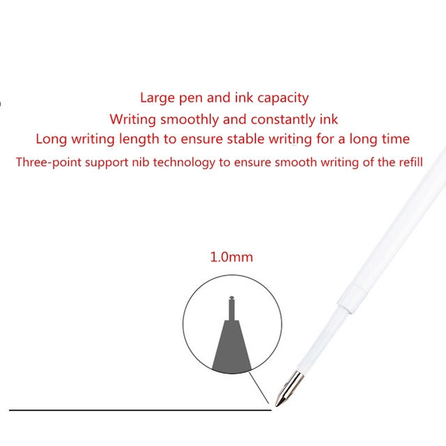 Zestaw 50 długopisów z niebieskim atramentem, stalówką 1.0mm i wymiennym olejem – gładkie pisanie - Wianko - 3