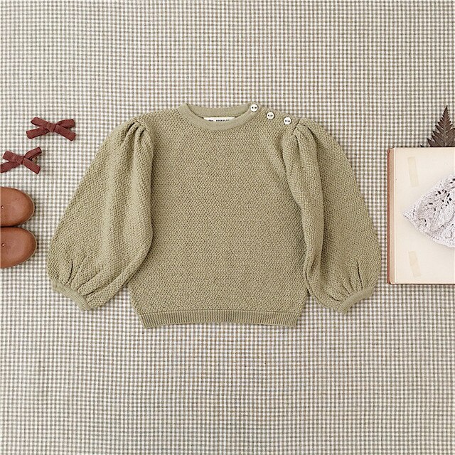 Bufiasty sweter EnkeliBB Soor Ploom dla dziewczynki, w stylu vintage z wiosennymi rękawami - jakość top, marka design - Wianko - 4